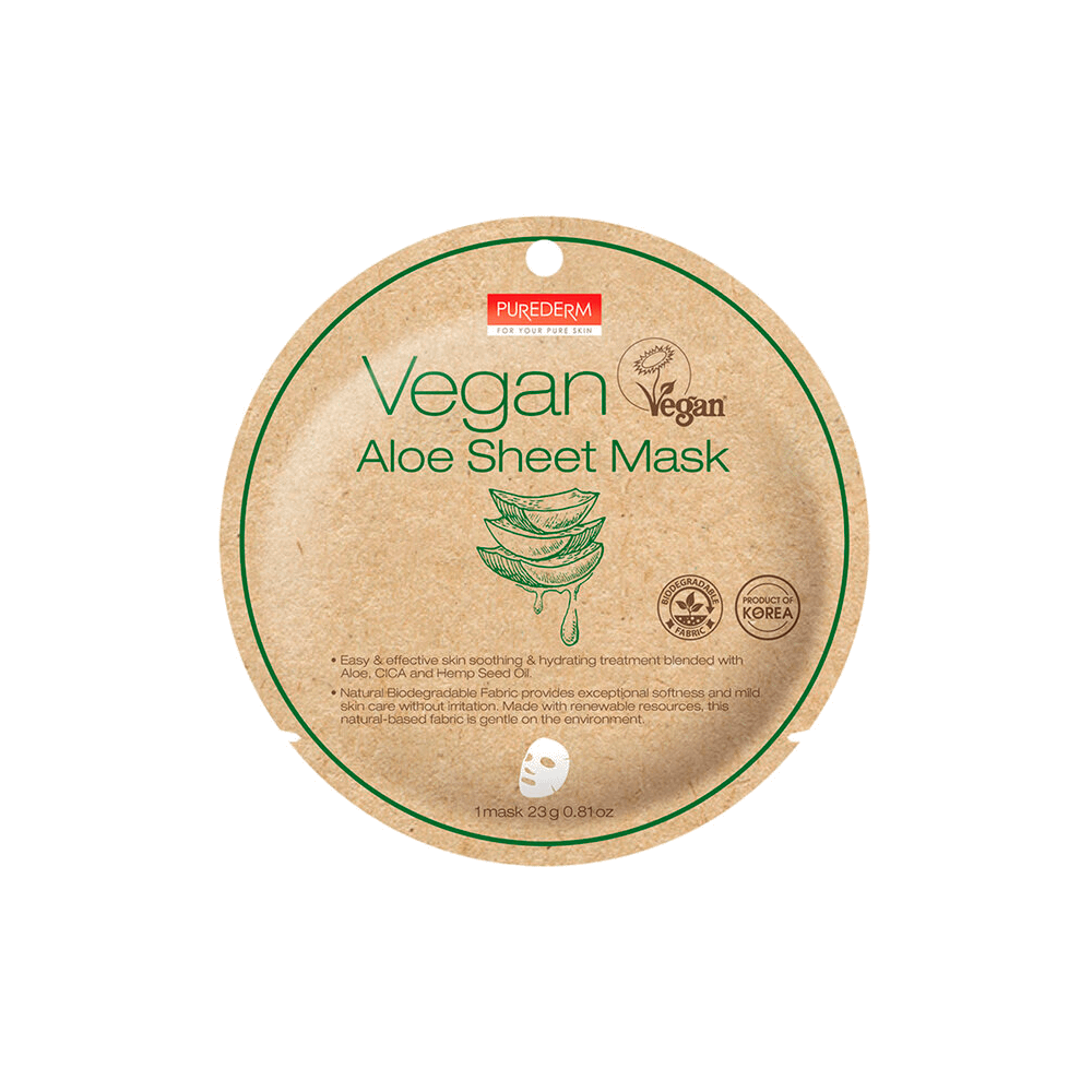 Mascarilla biodegradable vegana con aloe – Vegan aloe sheet mask