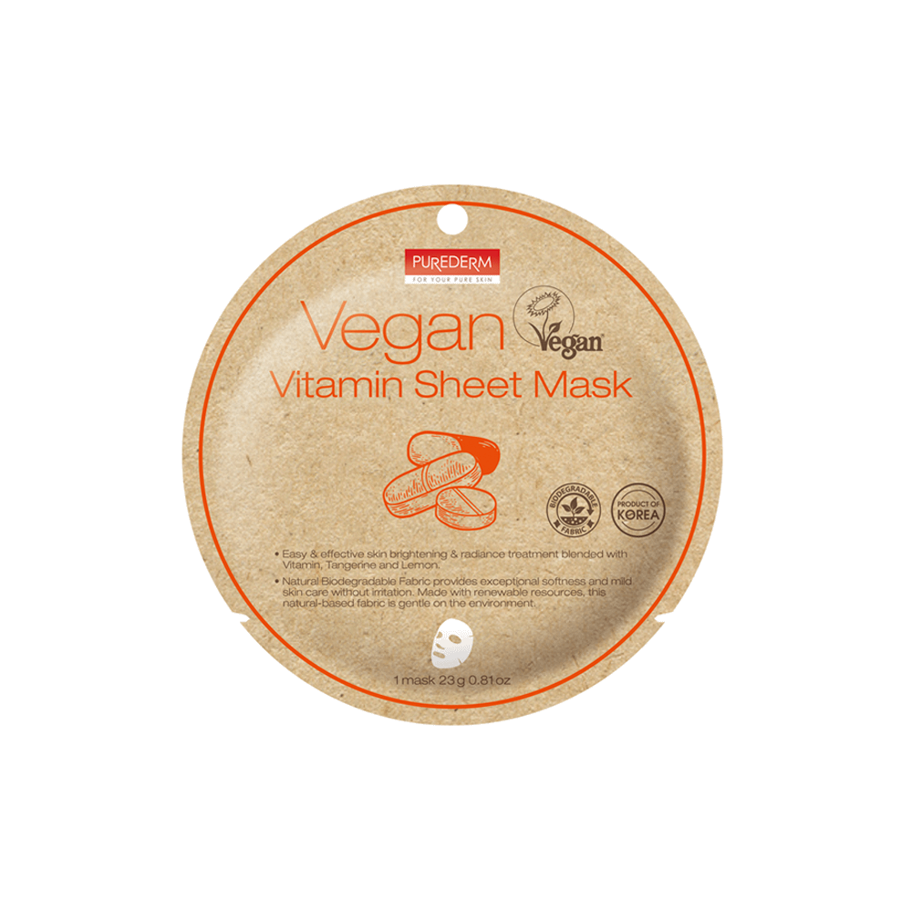 Mascarilla vegana biodegradable con vitamina c – Vegan vitamin sheet mask