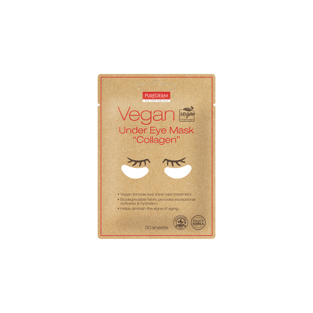 Parches veganos biodegradables para ojeras – Vegan under eye mask “collagen”