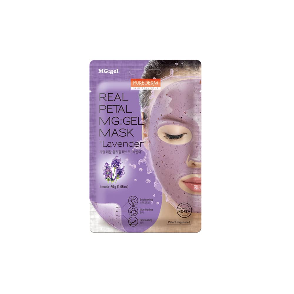 Mascarilla MG:GEL con pétalos reales de lavanda – Real Petal MG:gel Mask “Lavender”
