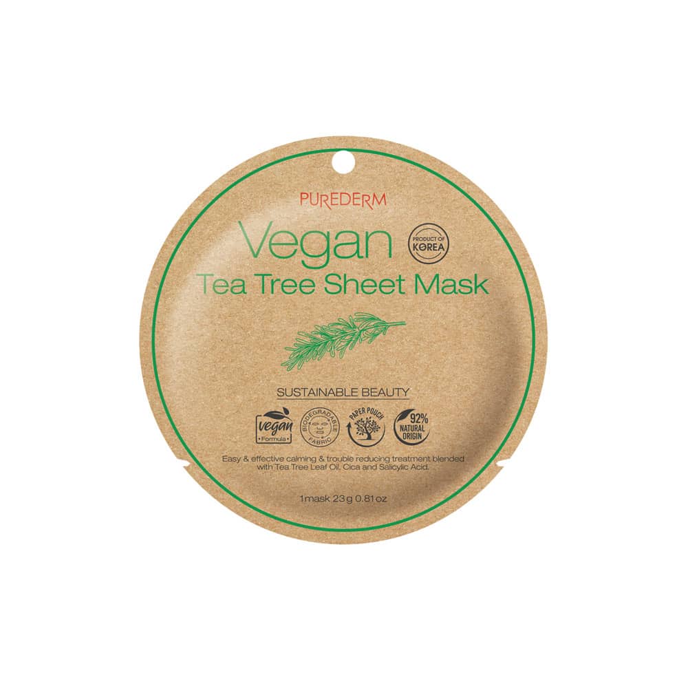Mascarilla biodegradable vegana con tea tree – Vegan Tea Tree Sheet Mask
